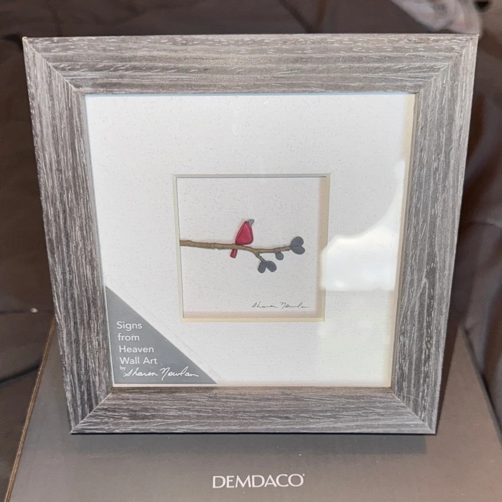 New Demdaco Gray Frame with with Red cardinal Art “signs from heaven”